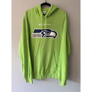 Majestic Seattle Seahawks Football Action Green Hoodie Size 2XL